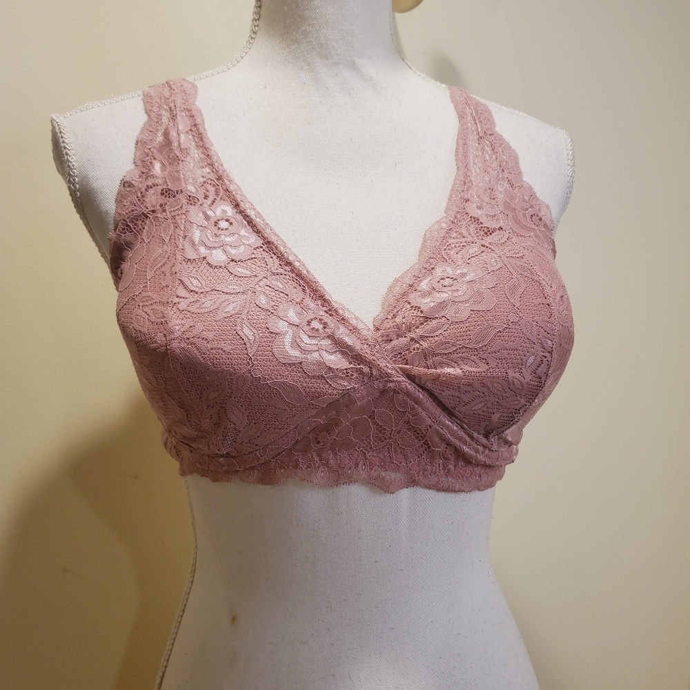 Avon Body ILLUSIONS Dusty Rose bra  bralette size XL (16)